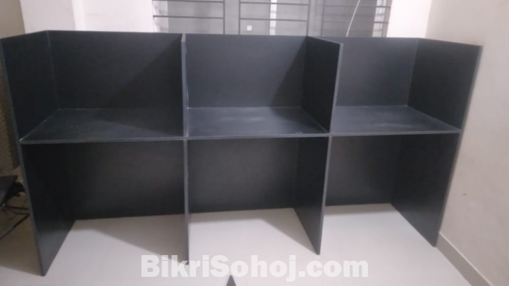 Workstation Table For Three Computer